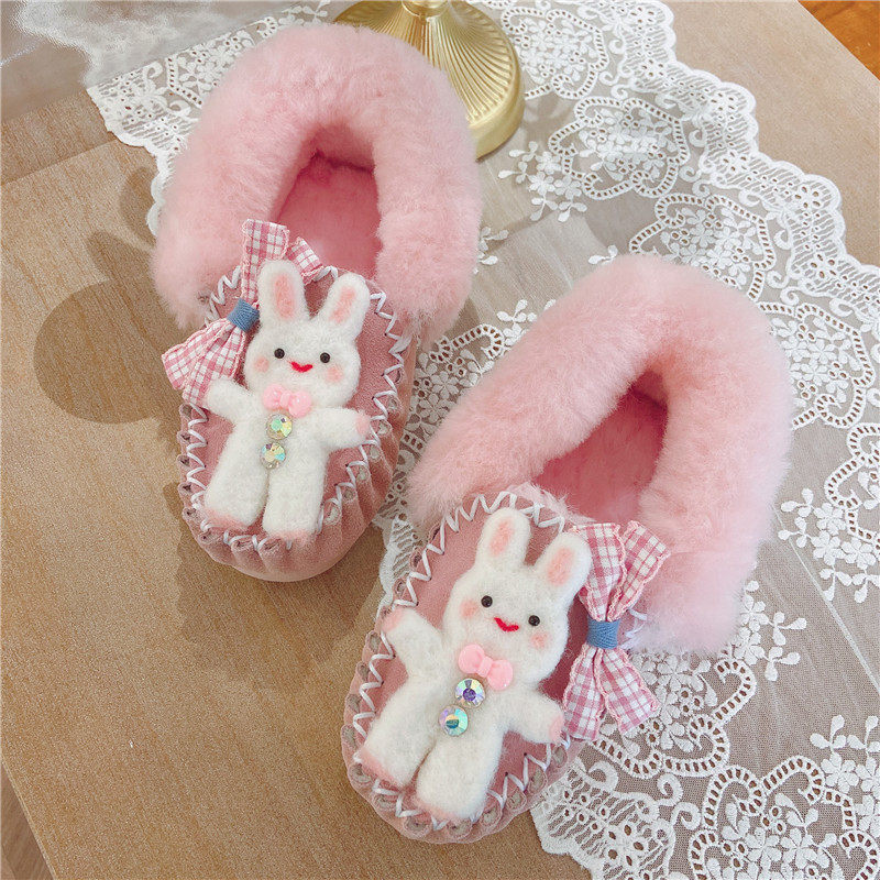 冬季新款甜美牛皮短靴梦幻小熊可爱洛丽塔少女加绒加厚雪地靴棉鞋,女鞋,时尚雪地靴,淘宝优惠券,粉丝福利购,淘宝优惠卷