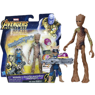 漫威复仇者联盟银河护卫队火箭浣熊小树人格鲁特可动人偶手办模型