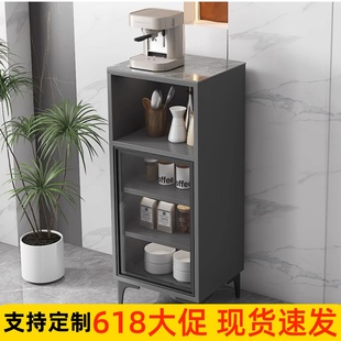 岩板茶水柜客厅厨房办公室茶吧机直饮机边柜咖啡机摆放台单门柜子