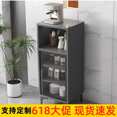 岩板茶水柜客厅厨房办公室茶吧机直饮机边柜咖啡机摆放台单门柜子