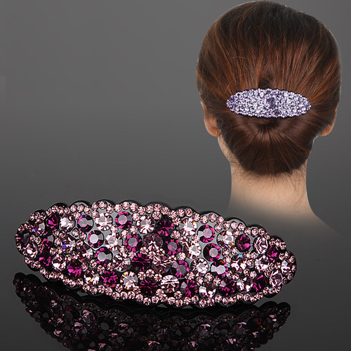 发饰后脑勺妈妈水钻弹簧夹横