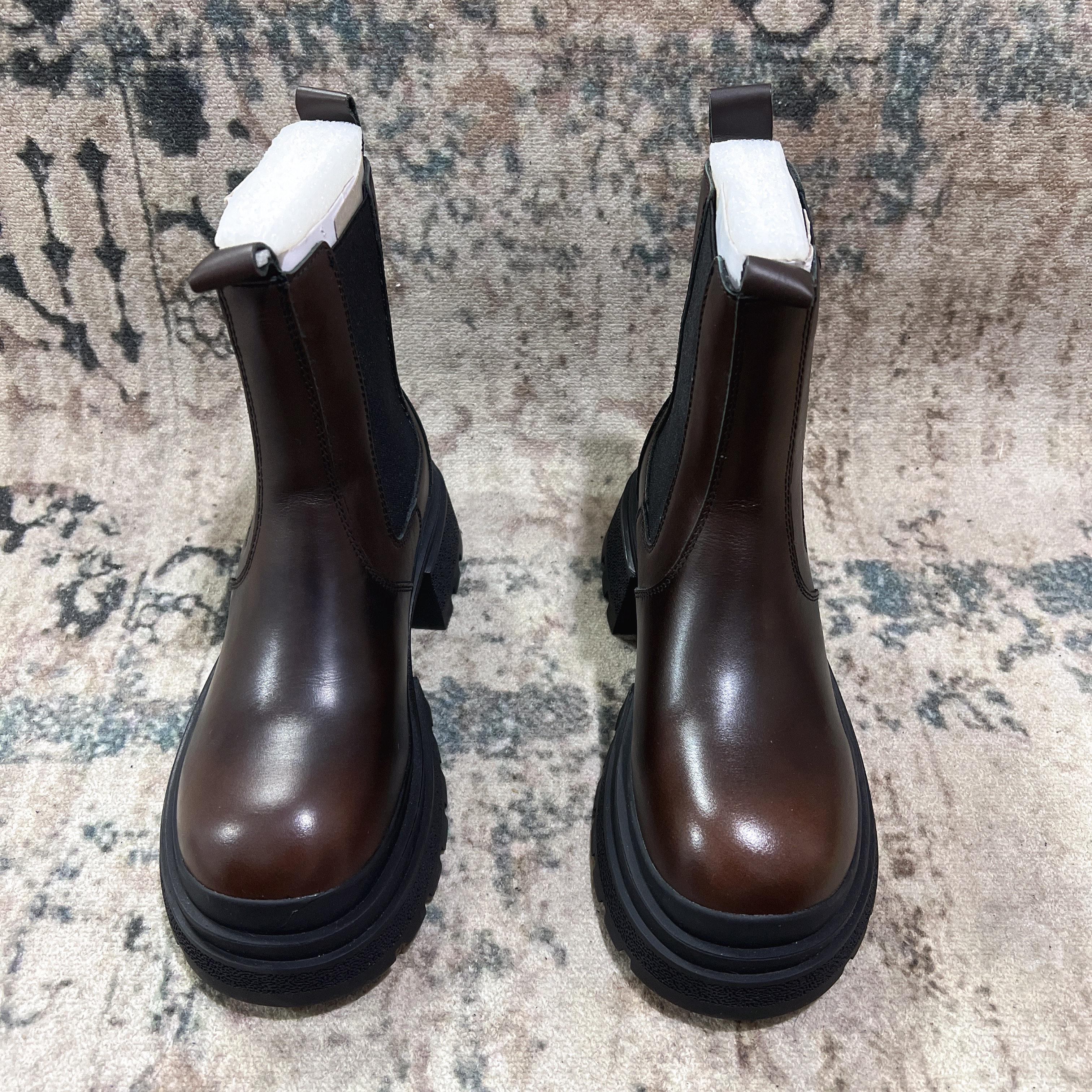 断码厚底牛皮松紧口套筒烟管靴矮筒靴A靴45838,女鞋,弹力靴/袜靴,淘宝优惠券,粉丝福利购,淘宝优惠卷