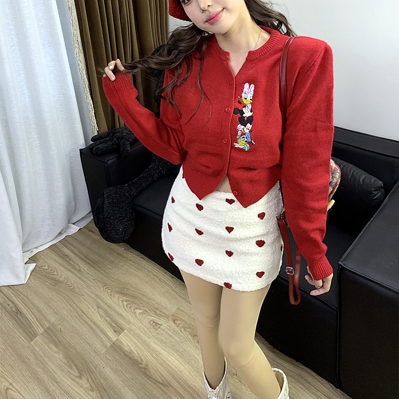 【心动突击】原单减龄卡通刺绣开衫毛衣