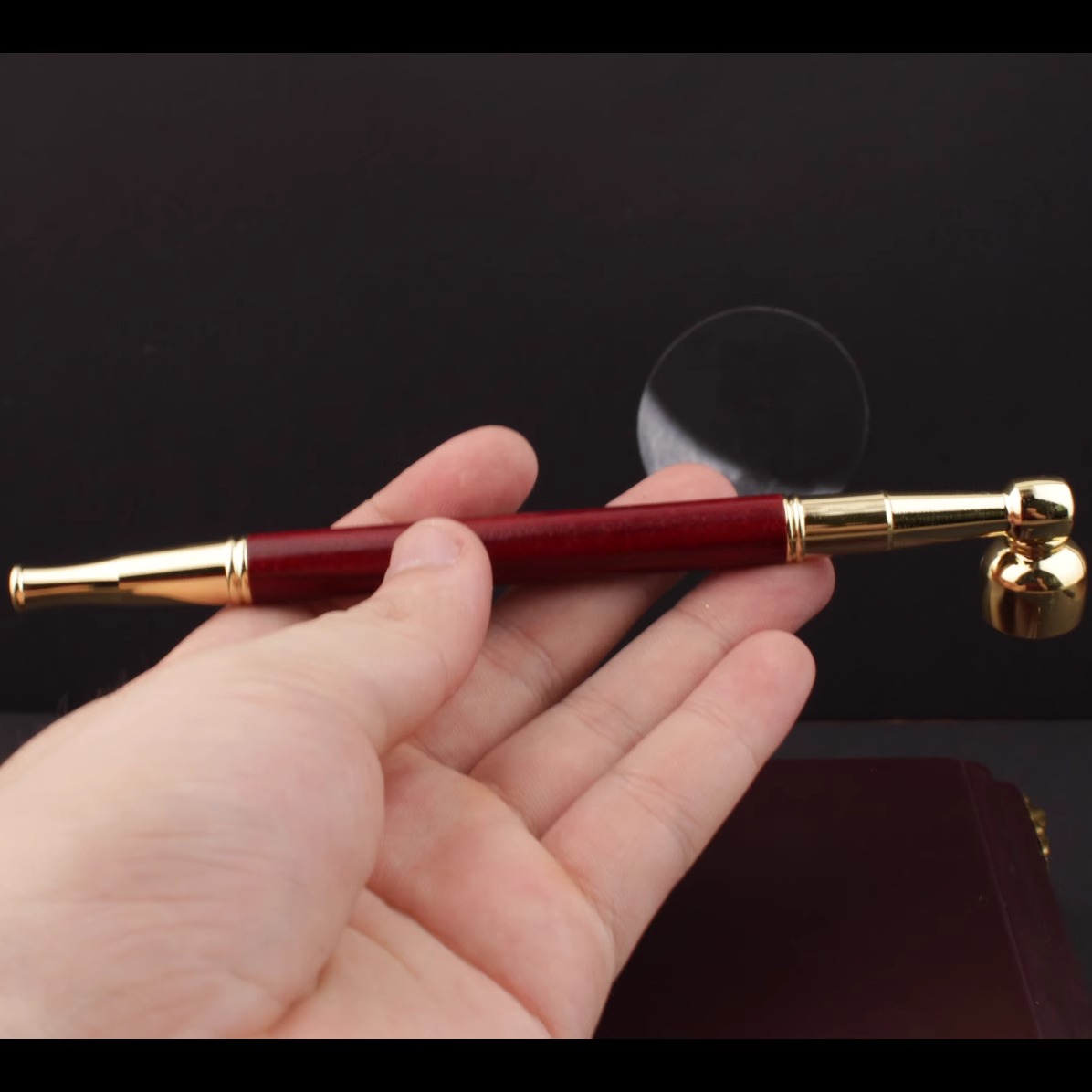 黄铜烟斗加长烟杆旱烟袋纯铜带过滤芯老式物件旱烟两用拆卸清洗