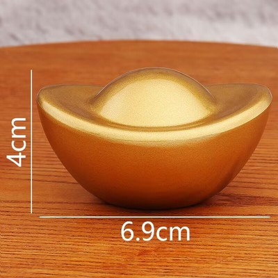 招财进宝实心黄铜沙金金元宝新年过年客厅聚宝盆桌面装饰道具摆件