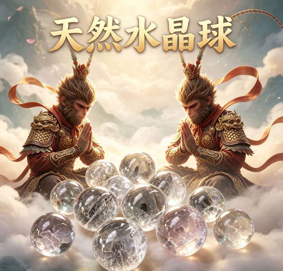 巴西天然白水晶球原石打磨 家居办公桌面工艺品水晶球摆件