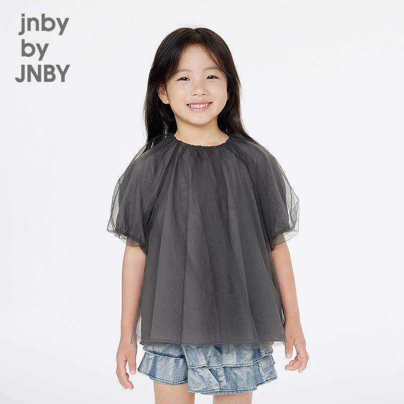 江南布衣童装短袖衬衫可爱中袖圆领纯色A型夏女童jnbybyjnb