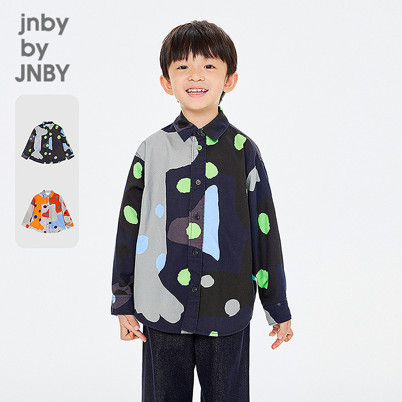 新款江南布衣童装长袖衬衫H型宽松26春男女童jnbybyjnby