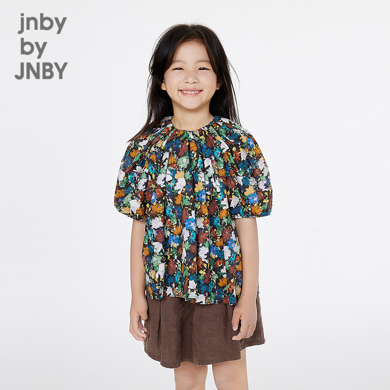 江南布衣童装短袖衬衫时尚中袖圆领印花A型夏女童jnbybyjnb