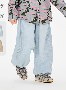 新款江南布衣童装牛仔长裤香蕉裤26春男女童jnbybyjnby1Q1E12560