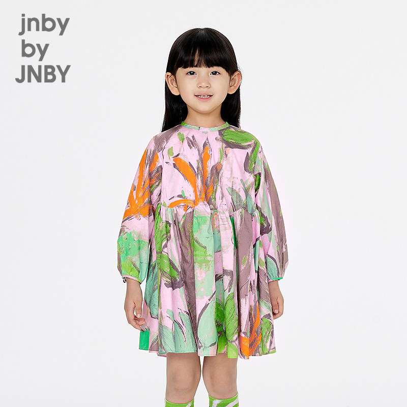 江南布衣童装长袖连衣裙可爱长袖圆领花型A型春女童jnbybyjnby