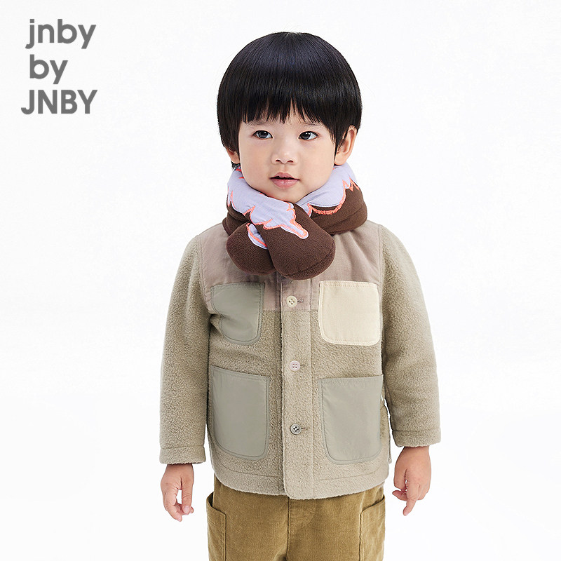 江南布衣婴童拼色西服混纺羊羔毛外套秋冬男童婴儿儿童jnbybyj