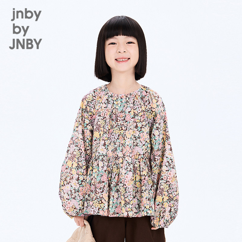 江南布衣童装宽松休闲长袖衬衫印花A型童趣可爱秋女童jnbybyj