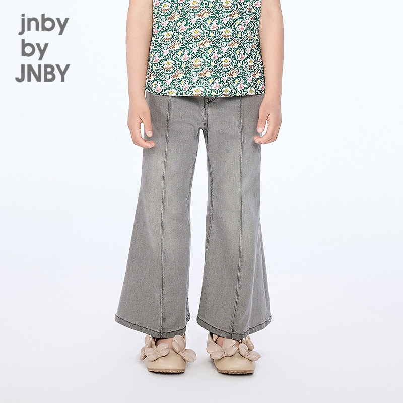 [秀场同款]江南布衣童装牛仔长裤喇叭精致可爱裤秋女童jnbybyjnby