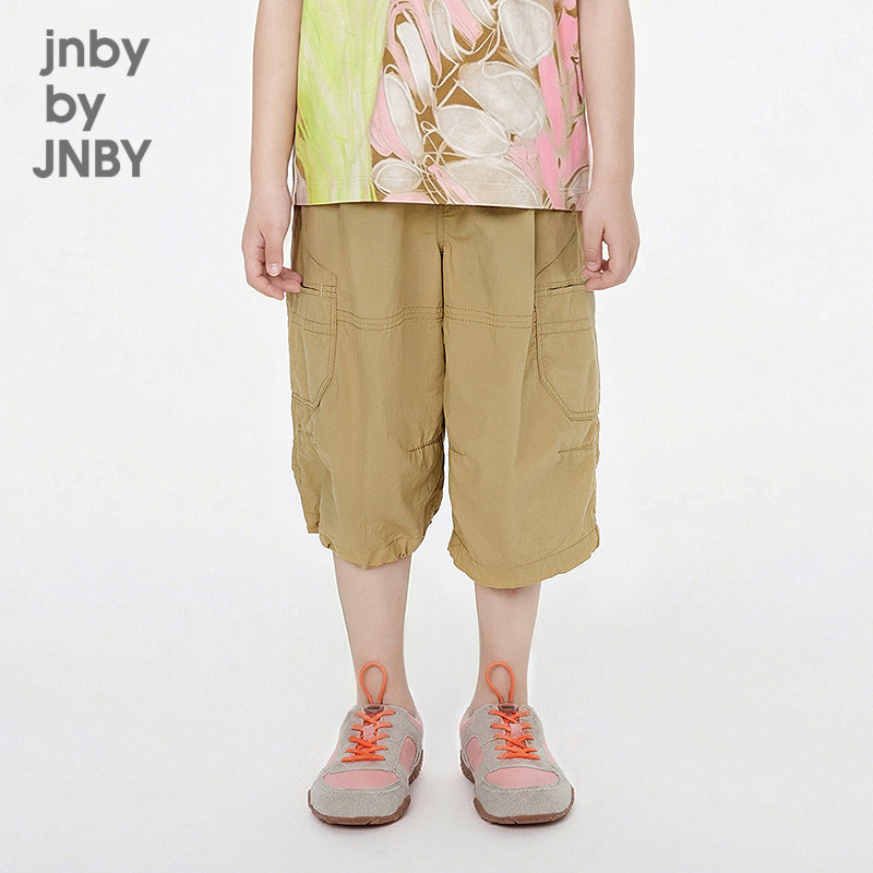 江南布衣童装七分裤可爱纯色棉麻工装夏男女童儿童jnbybyjnb