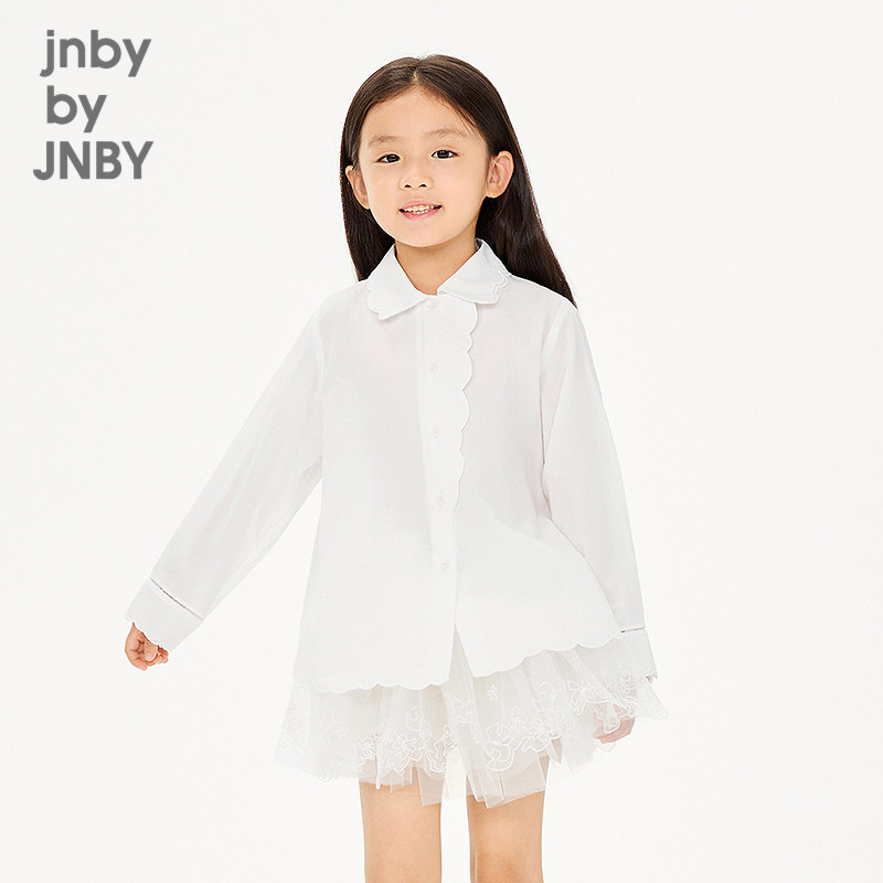 新款江南布衣童装长袖白衬衫H型26春女童jnbybyjnby1Q