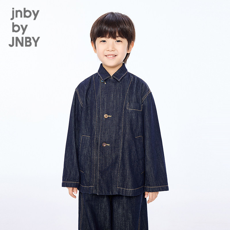 江南布衣童装时尚设计牛仔夹克H型酷飒质感宽松秋男童jnbybyjnby