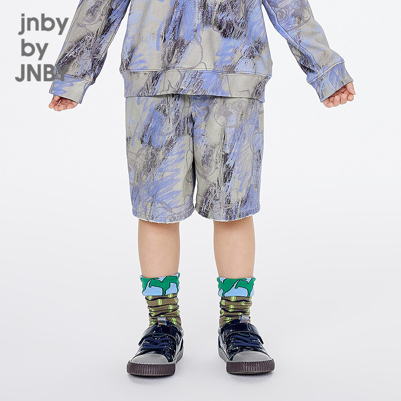 江南布衣童装牛仔中裤洋气花型直筒裤春男女童儿童jnbybyjnby