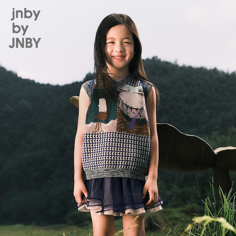 [秀场同款]江南布衣童装绒感毛衣背心简约时尚秋男女童jnbybyjnby