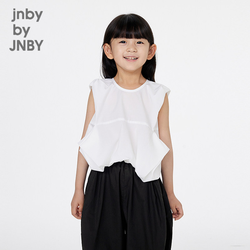 江南布衣童装无袖衬衫可爱无袖圆领纯色H型夏女童jnbybyjnb