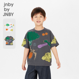 新款江南布衣童装短袖T恤简约印花盛夏果实26夏男女童jnbybyjnby