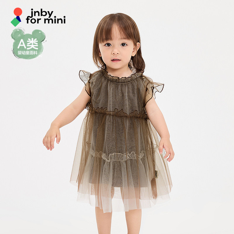 江南布衣婴童短袖连衣裙立领立体图形A型夏女童婴儿jnbybyjn