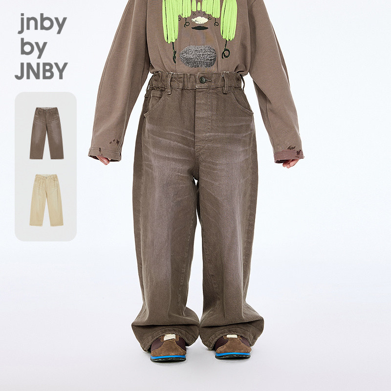 [秀场同款]江南布衣童装宽松休闲牛仔直筒裤秋男女童jnbybyjnby