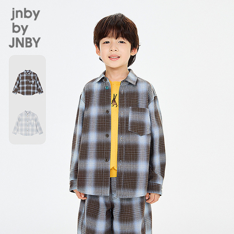 江南布衣童装长袖格纹衬衫宽松休闲26春男童jnbybyjnby1