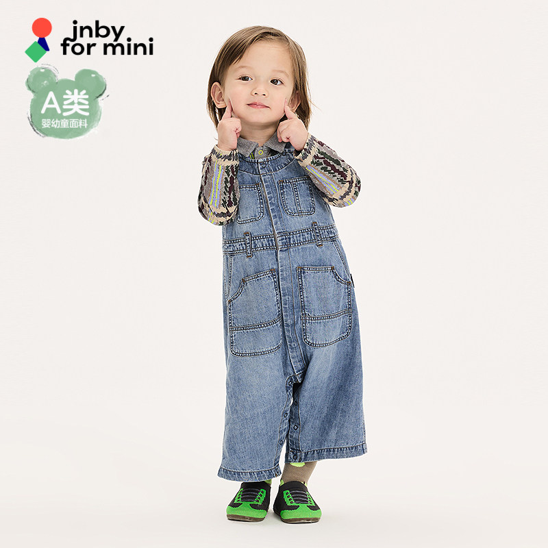 新款江南布衣婴童牛仔背带裤25秋男女童婴儿jnbybyjnbyY