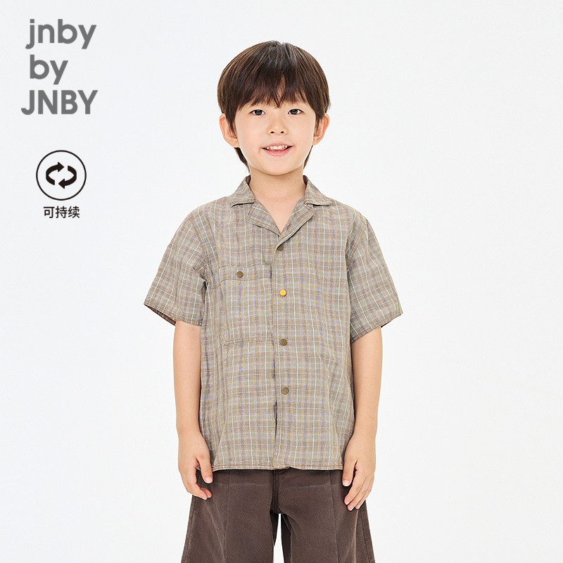 新款江南布衣童装短袖衬衫轻薄环保26夏男童jnbybyjnby1