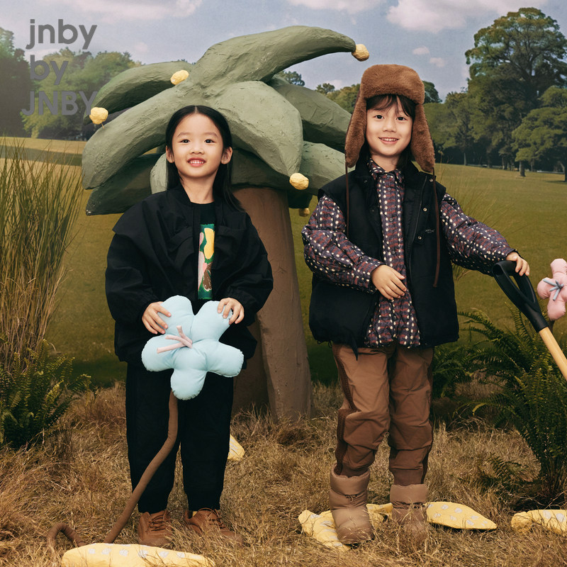 江南布衣童装秋冬羽绒保暖长裤休闲卫裤宽松男女童儿童jnbybyj