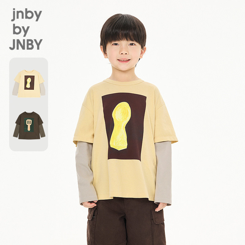 【季末折扣】江南布衣童装打底长袖T恤印花26秋男女童jnbybyjnby