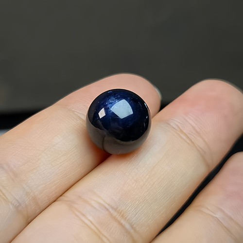 天然蓝宝石圆珠一颗重量16.41克拉直径11.6mm可以打孔原石打磨