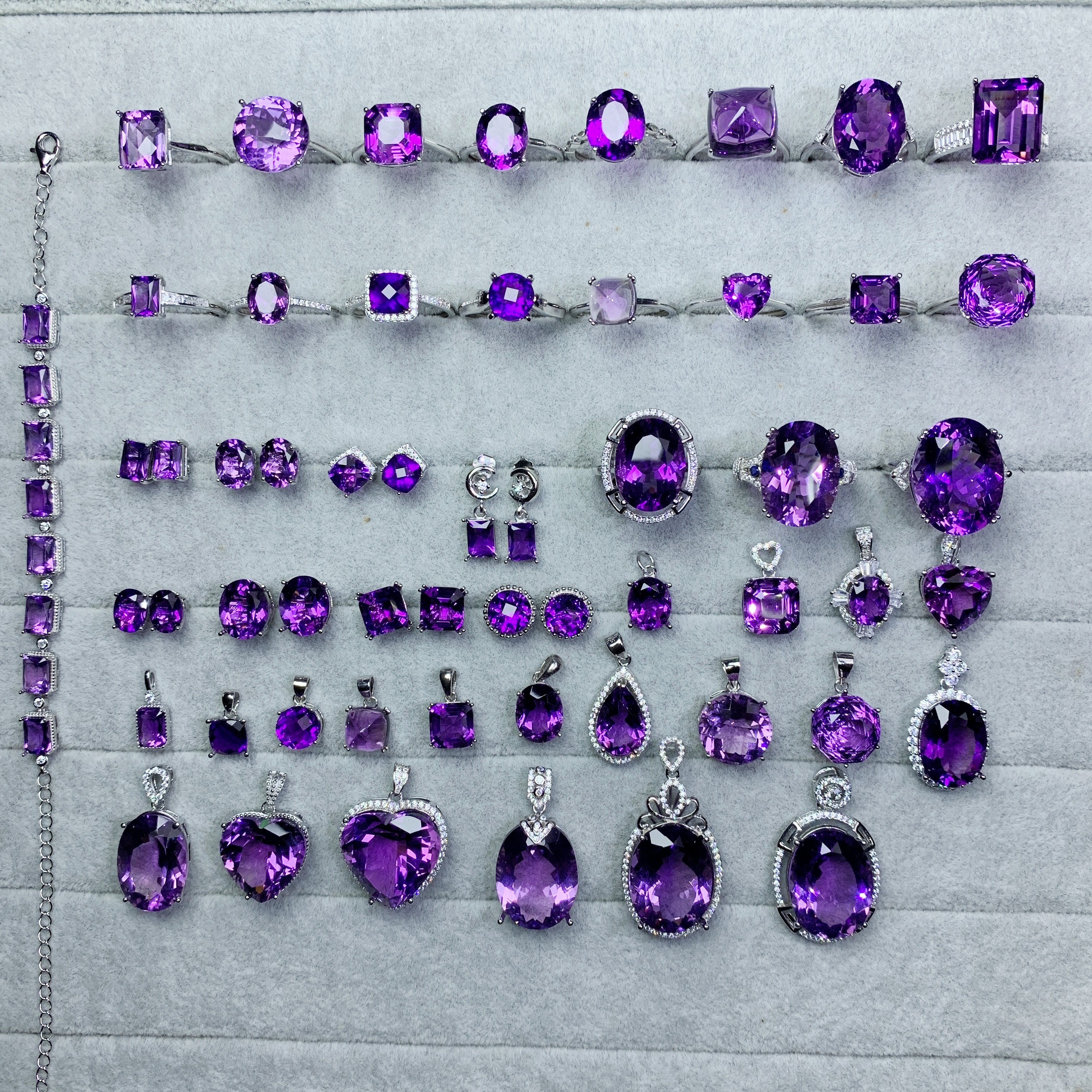 天然紫水晶全家福戒指吊坠耳钉耳坠天然紫晶无压电无处理颜色好,饰品/流行首饰/时尚饰品新,戒指/戒面,淘宝优惠券,粉丝福利购,淘宝优惠卷