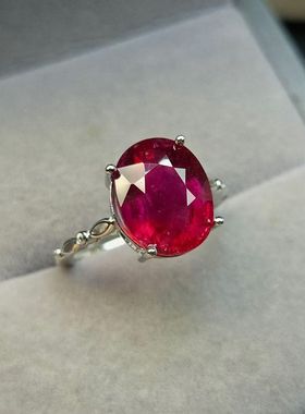 天然卢比来红碧玺戒指重量5克拉跟红宝石一般的色系色泽浓郁