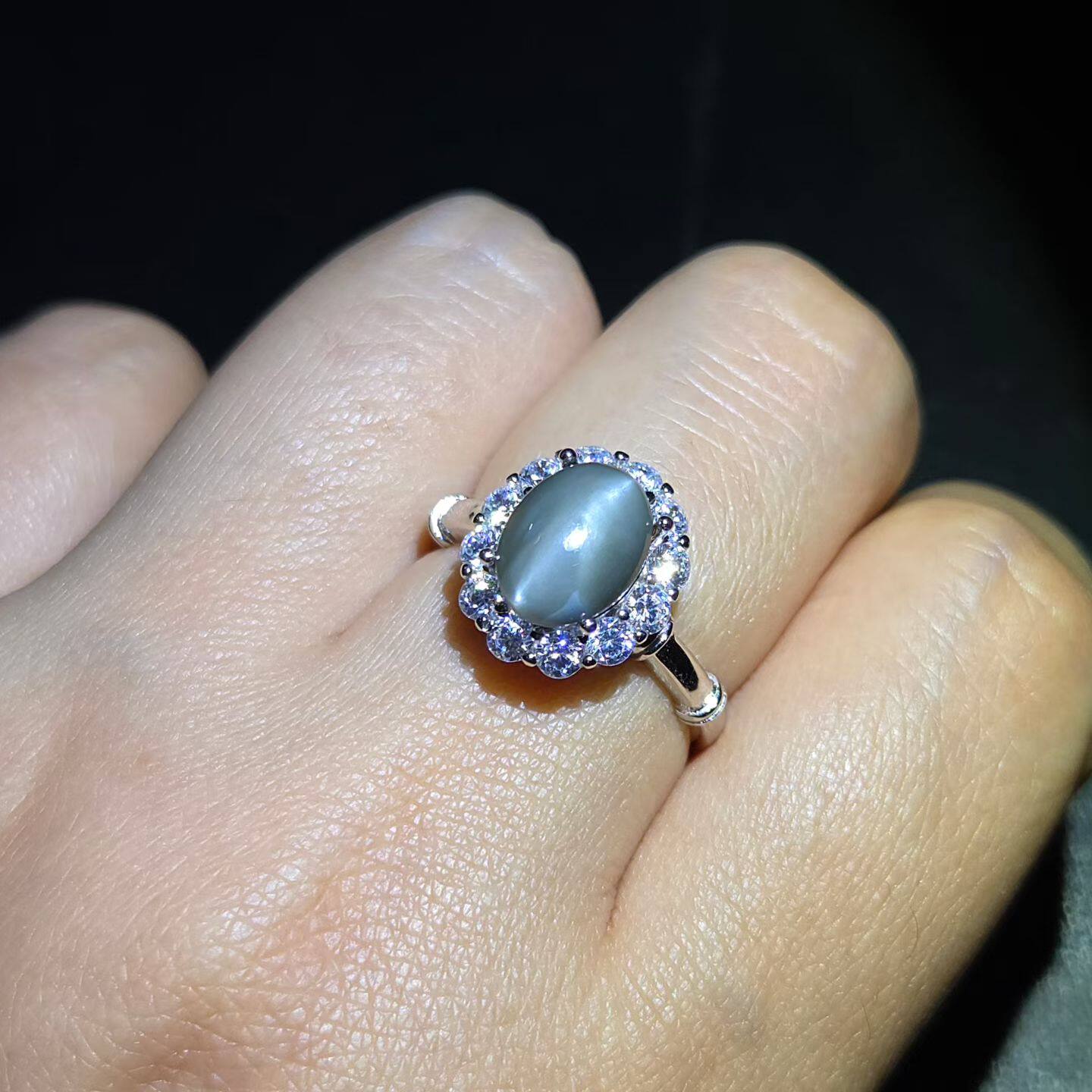 天然亚历山大变石猫眼戒指重量2.70克拉配国际裸石证书090346稀少