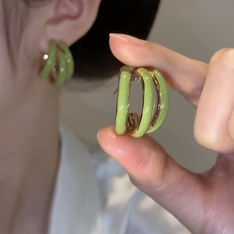 高级设计感复古夸张圈圈耳环女