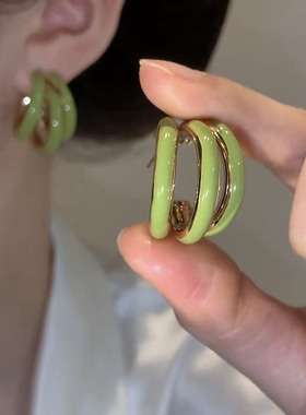 高级设计感复古夸张圈圈耳环女