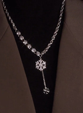 雪花毛衣链女款2025年新款潮高级颈链秋冬锁骨链衣服配饰挂饰项链