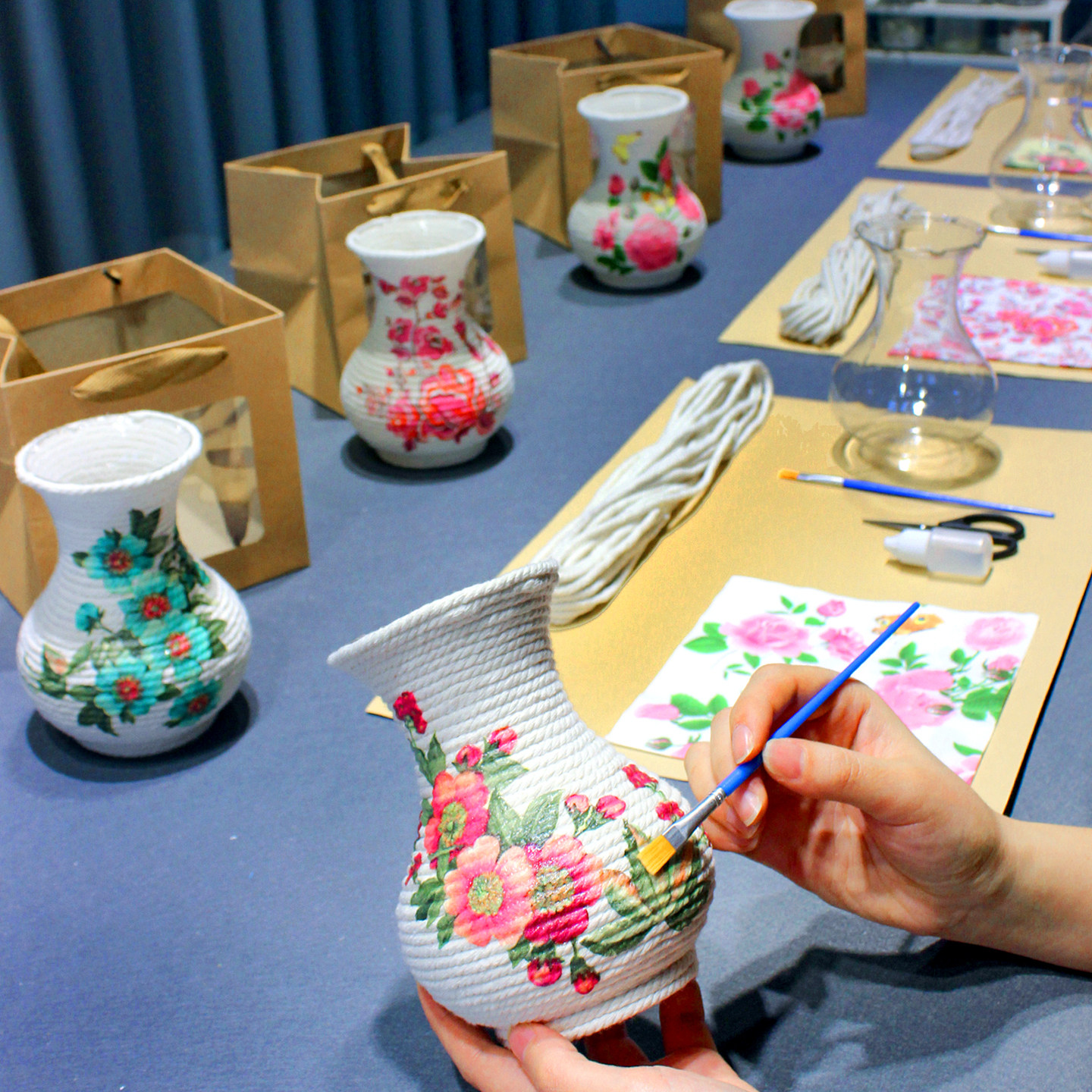 三八节手工diy蝶古巴特花瓶摆件材料包制作女性沙龙妇女活动礼物,玩具/童车/益智/积木/模型,手工创意粘贴类,淘宝优惠券,粉丝福利购,淘宝优惠卷