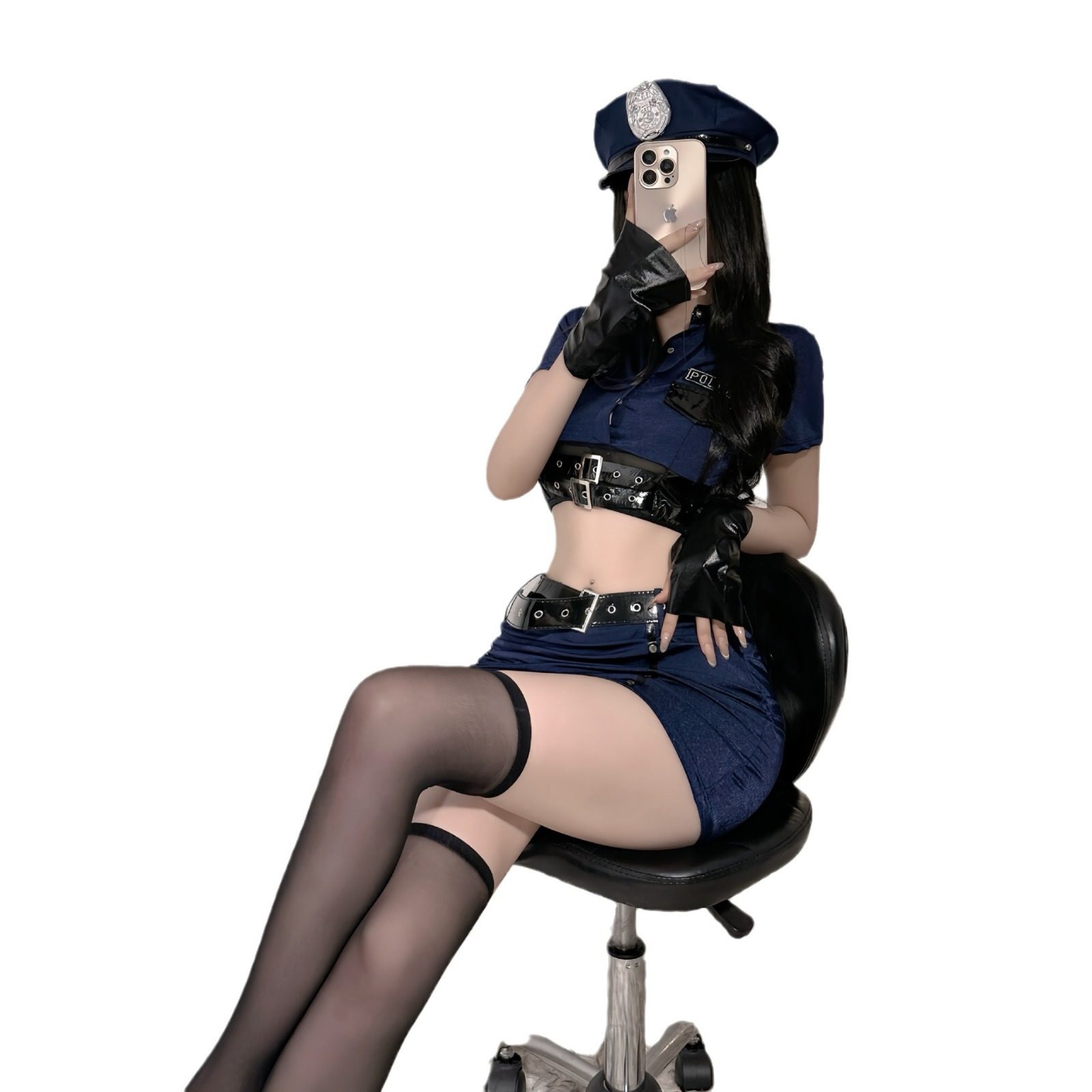 纯欲性感短裙女套装内衣教官制服角色扮演超短衣短裙帽皮衣跨境