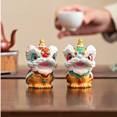 变色茶宠喝茶摆件精品迷你灵兽茶桌茶玩泡茶台上的装饰品国潮醒狮