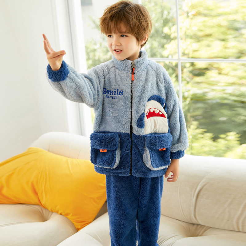 珊瑚绒立领拉链款法兰绒秋冬季