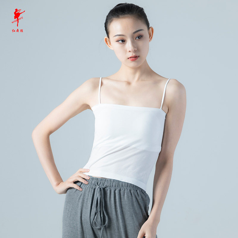女吊带内衣舞蹈背心成人红舞鞋