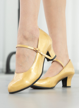 舞蹈金跟鞋女维族交谊舞鞋成人代表性表演跳舞高跟鞋101181