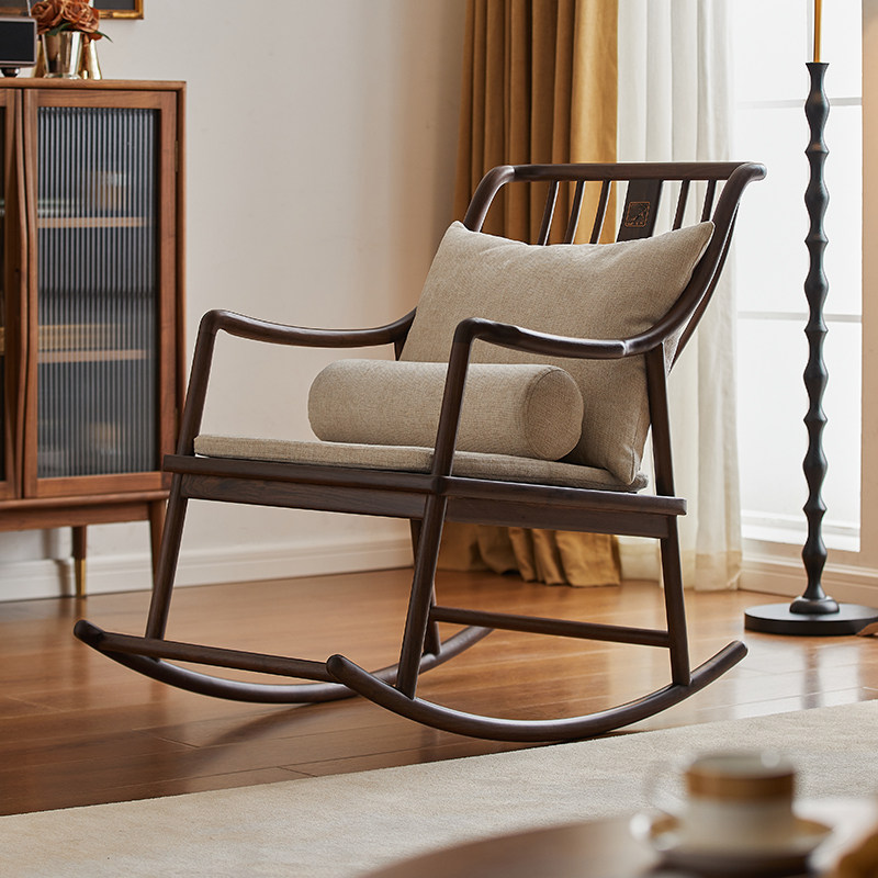 阳台躺卧休闲午休椅子家用懒人沙发摇椅可躺可睡单人椅逍遥椅实木