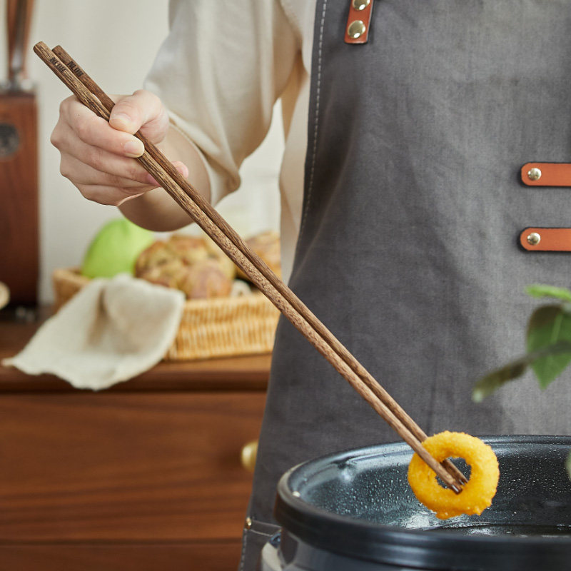 鸡翅木加长筷子油炸筷火锅筷捞面拉面加粗炸油条防烫家用实木筷