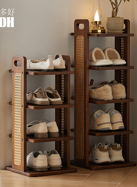 2025新款多层鞋架子入户门口置物架家用窄小简易藤编鞋柜不占空间