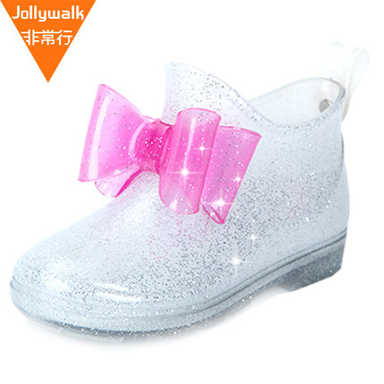 Дети сапоги девушки скользят ботинки воды младенца ботинки детей дошкольного возраста принцесса стекла тапочки обувь студент