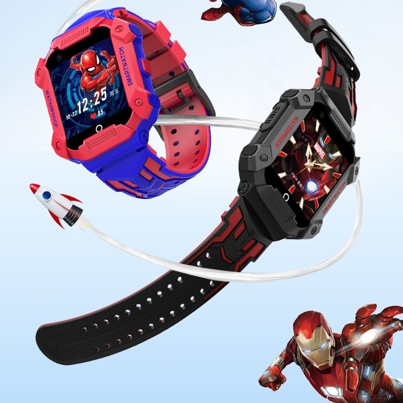 第六代蜘蛛侠学生正品儿童翻盖电话手表微聊视频小学生全网通智能